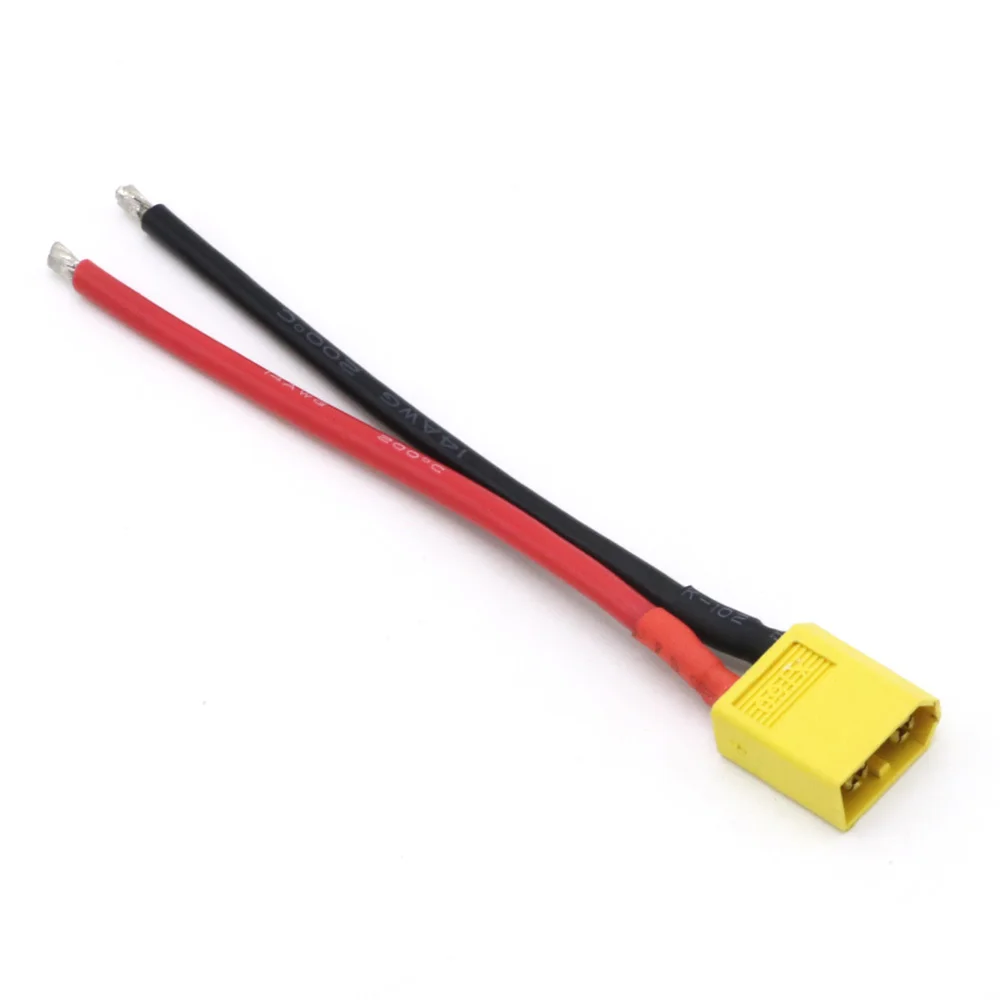 Conector macho hembra XT60 con cable de silicona de 10CM 14AWG para batería Lipo Rc, Dron, coche y barco, 1 unidad