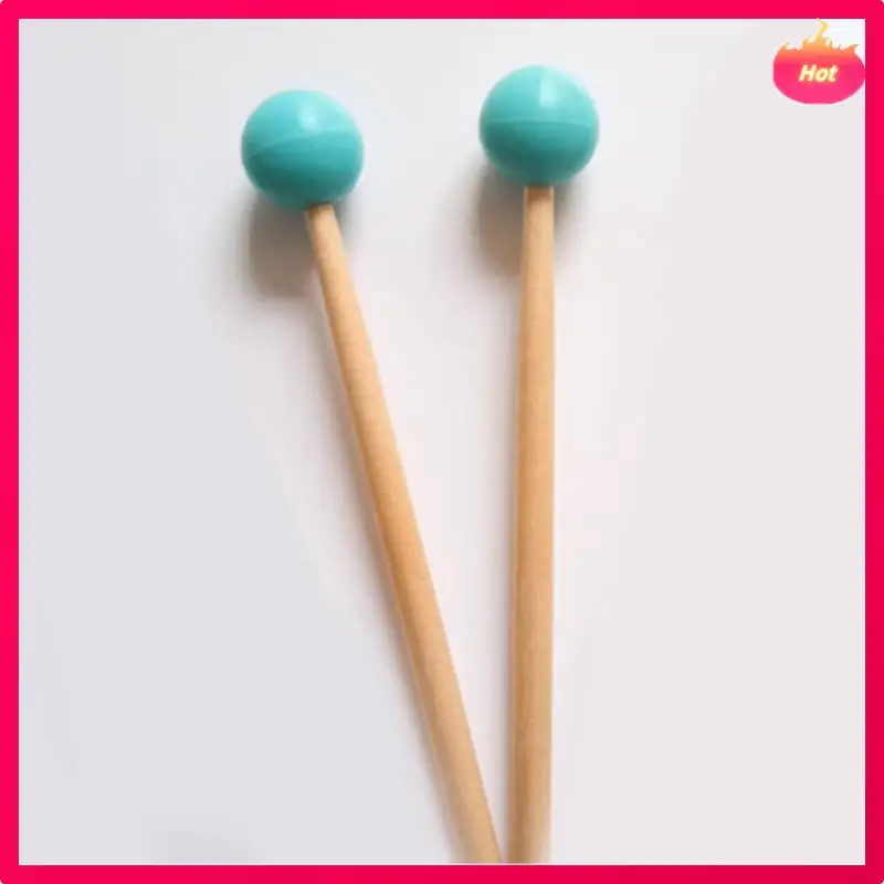 Multi 6Pcs Soft Rubber Head Sticks Wood Handle Bell Mallets For Glockenspiel Xylophone Bell Music Instruments Parts Black
