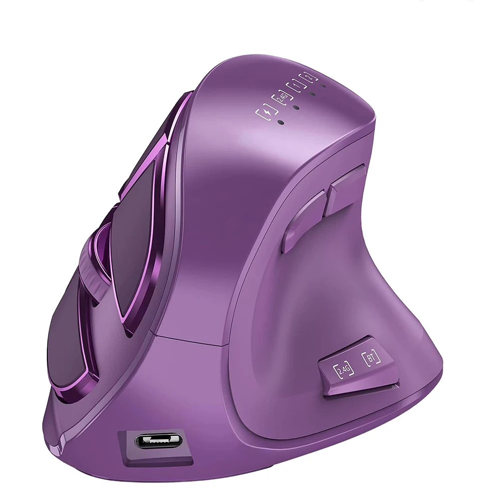 Ergonomic Wireless Vertical Mouse with Silent Design and Rechargeable 9-Button Functionality