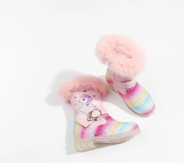 Unicorn Rainbow Sequin Glitter Boots