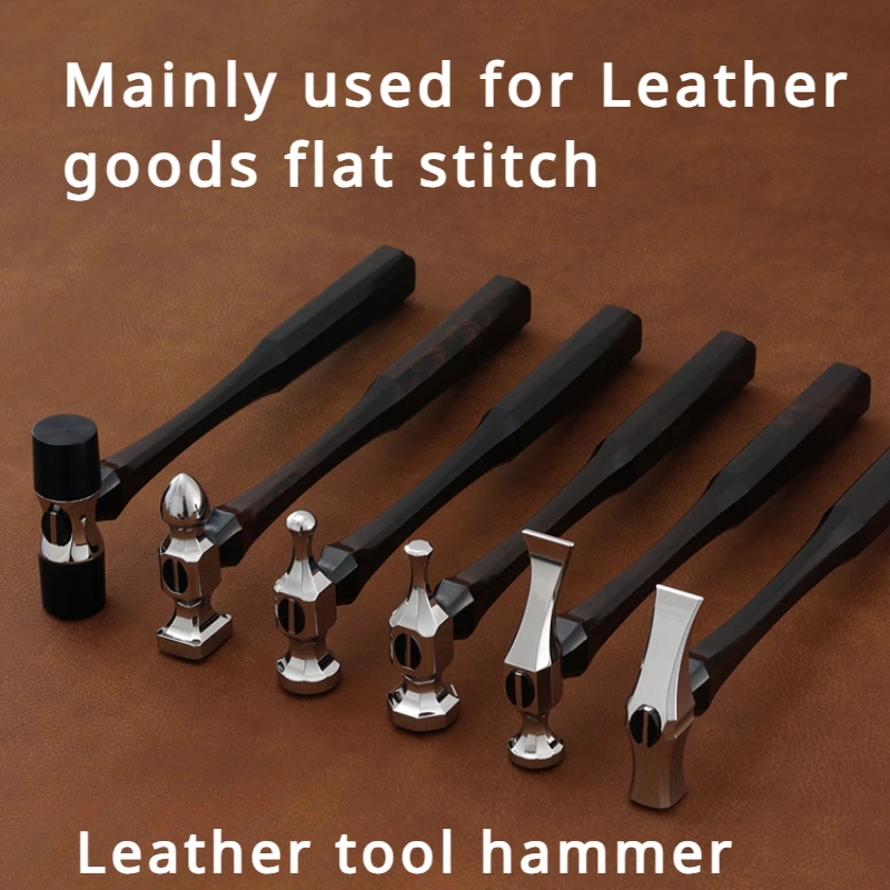 Leather Craft Stainless Steel Hammer DIY Leather Goods Flat Stitch High Appearance Level Nylon Hammer Hardware Mounting Tool