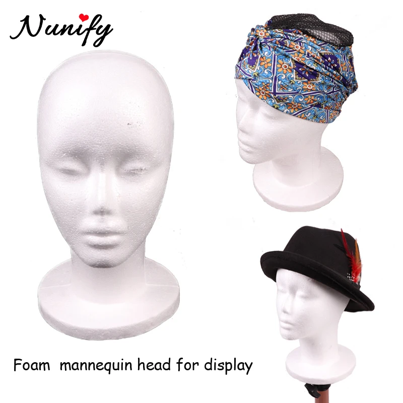 Portable Foam Mannequin Head For Wigs Polystyrene Mannequin Head