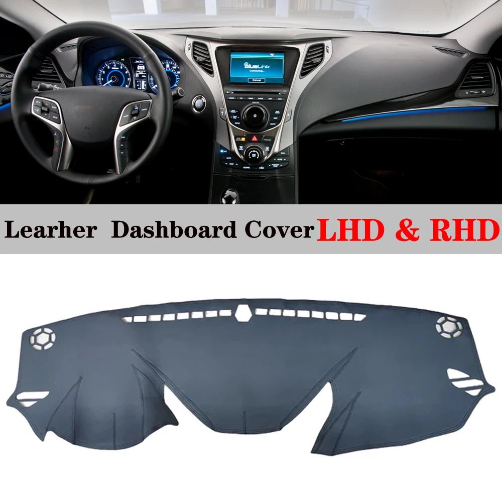Car Mats Accessories Dashboard Pad Cover Leather Dash Mat Sunshade Protection Nonslip For Hyundai Azera G5 2012 2013 2014 2015