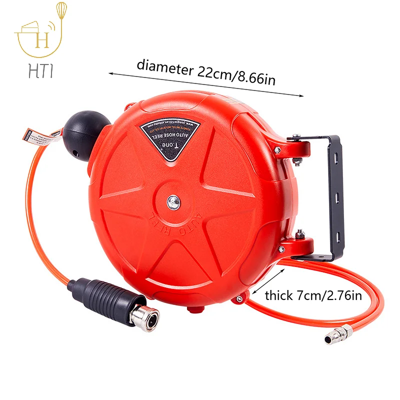 Compressor Hose Reel Retractable 10m Automatic Rewind Tool Commercial Reel With Swivel Bracket Quick Coupler Air Compressor