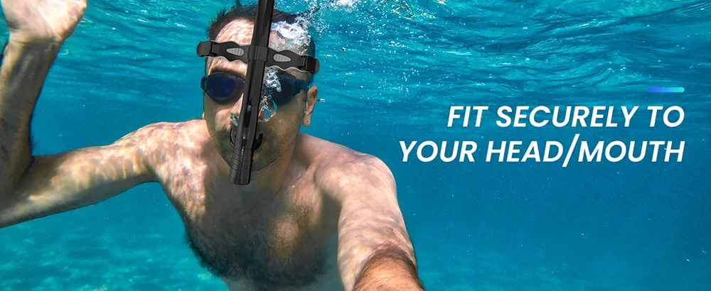 Schwimmtraining, Schnorchel, mittelmontiertes Silikon-Mundstück, Einweg-Spülventil für Runde, Schwimmtraining, Erwachsene, Jugendliche, Kinder – Detail 4