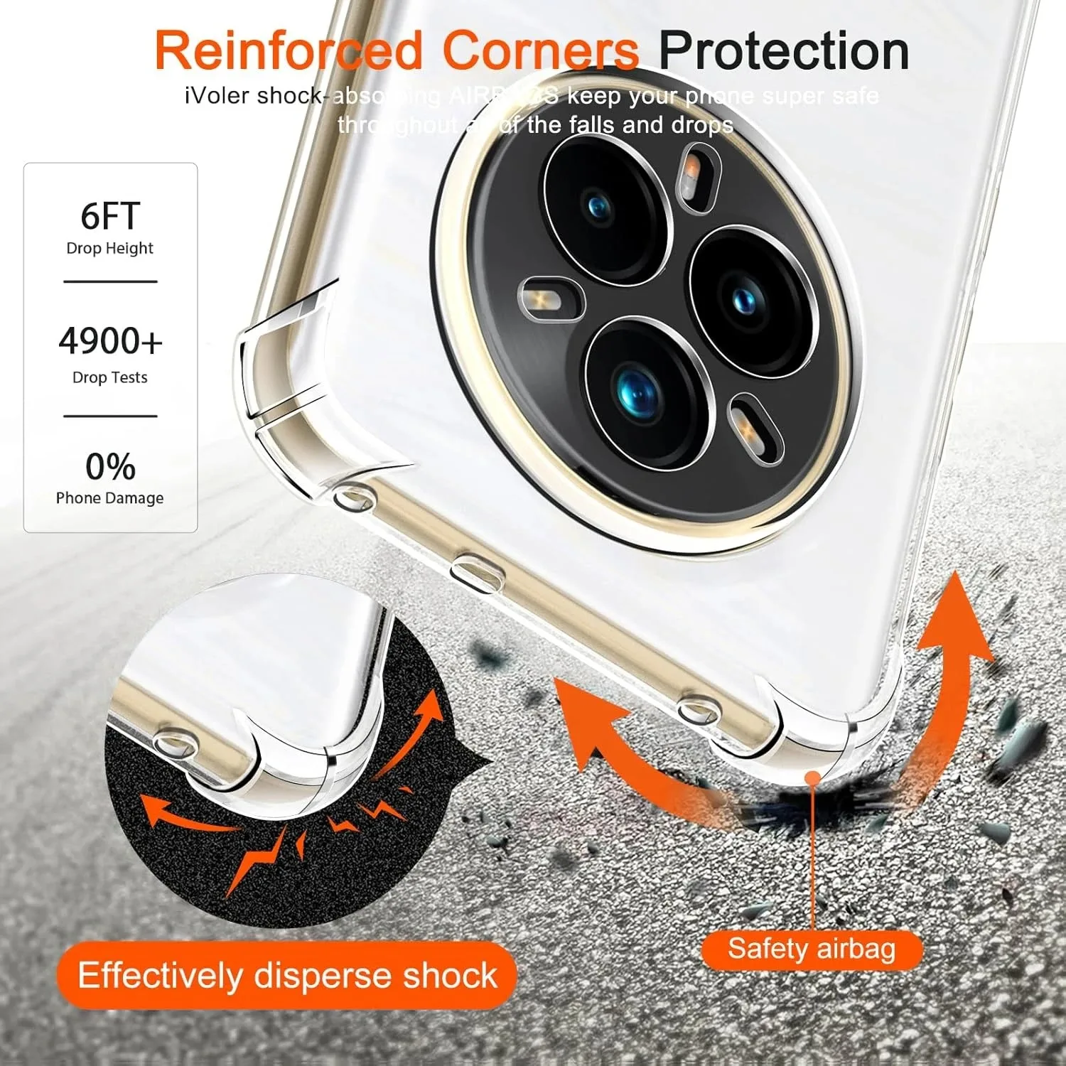 Transparent Silicone Shockproof Phone Case with Airbag Corners and Soft TPU Back Cover