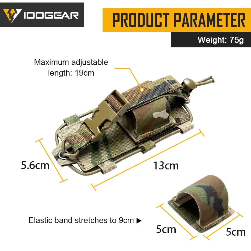 IDOGEAR 전술 라디오 파우치, Gridlok Baofeng/Pofung UV5R UV82 워키토키, MOLLE 라디오 파우치 35110