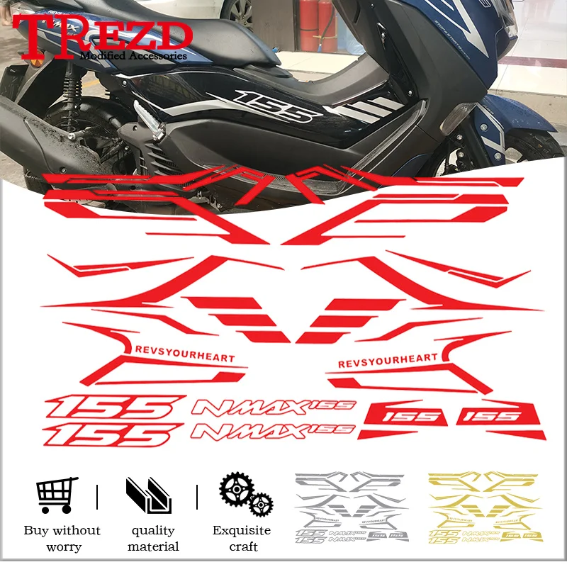 nmax Motorcycle Fuel Tank Pads Fairing Frosted Decals For YAMAHA NMAX 155 N-MAX155 2019-2024 Body Waterproof Decoration Stickers