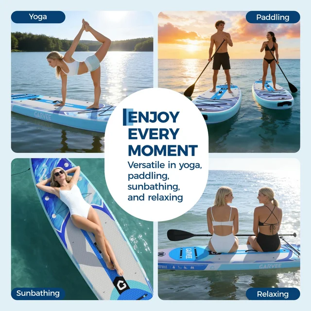 Inflatable Stand Up Paddle Board for Adults,450lbs Load Capacity,Non-Slip EVA Deck,Complete Kit with carrying Bag, 335x86x15 cm
