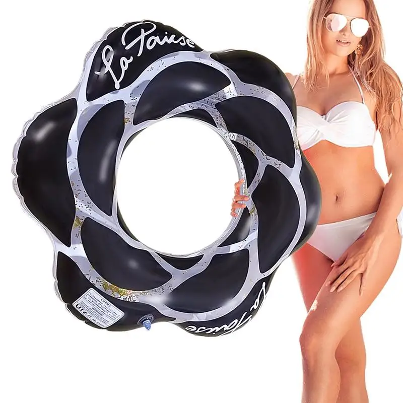 

Kids Swimming Ring Swimming Ring Inflatable Pool Rings Swim Float Water Toys Pool Float Leak-Proof Swim Rings Petal Sequin