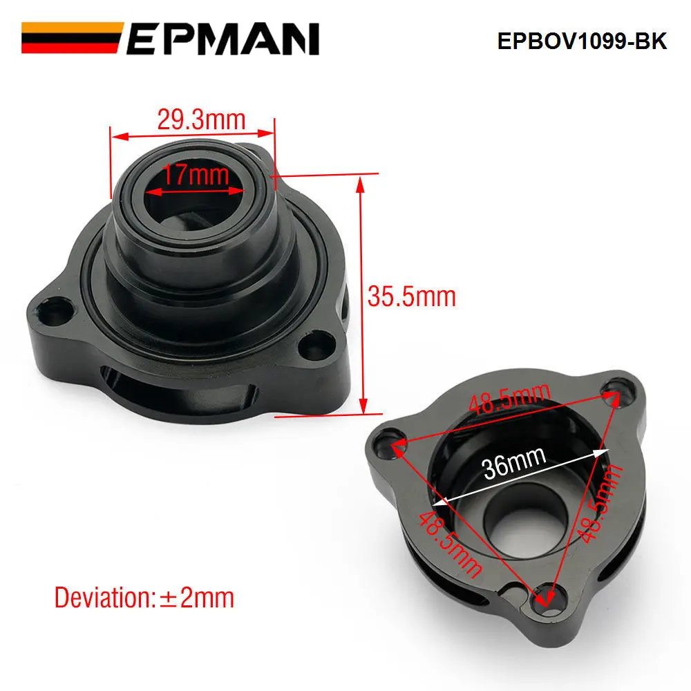 Blow Off Valve Adaptor for VW GTI Golf Mk7 Mk7.5 / Jetta A3 1.8T Bypass Valve/Solenoid EPBOV1099-BK