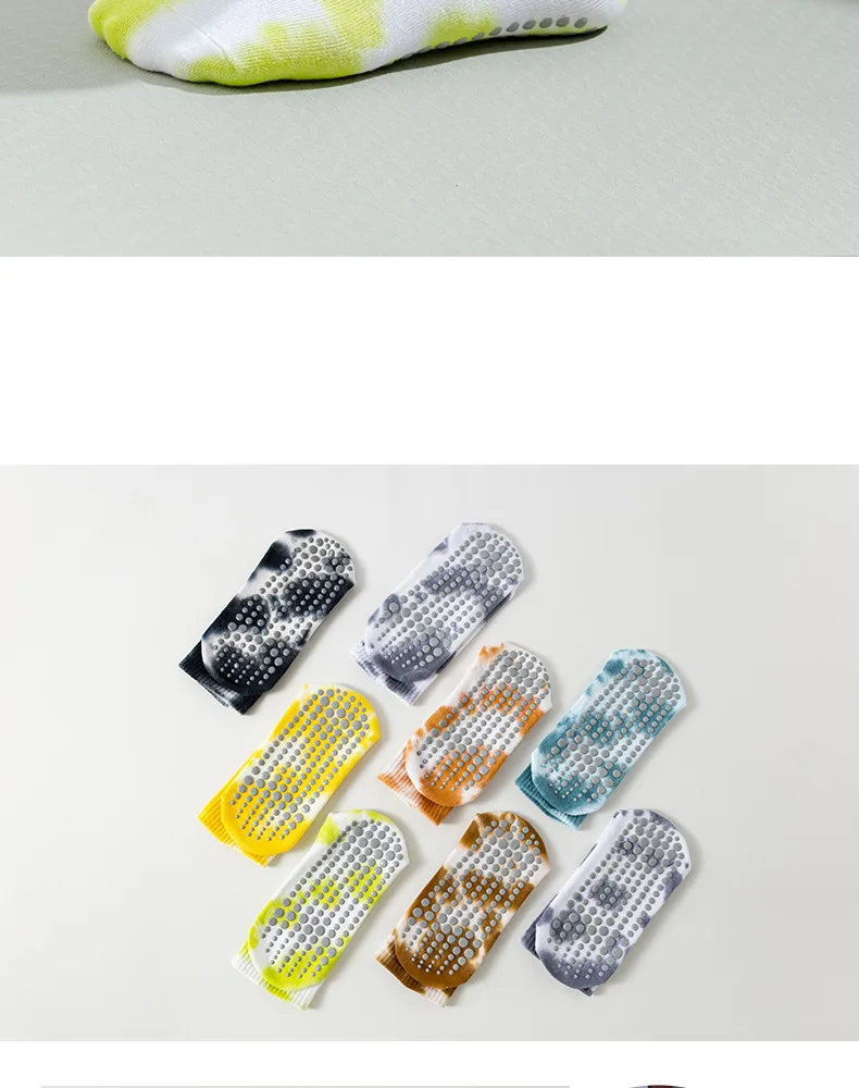 Yoga Socks Women Cotton Tie-dyed Silicone Non-slip Pilates Grip Crew Sock 10 S9eb5e157f52c4baba5d739bf2eea17d0a