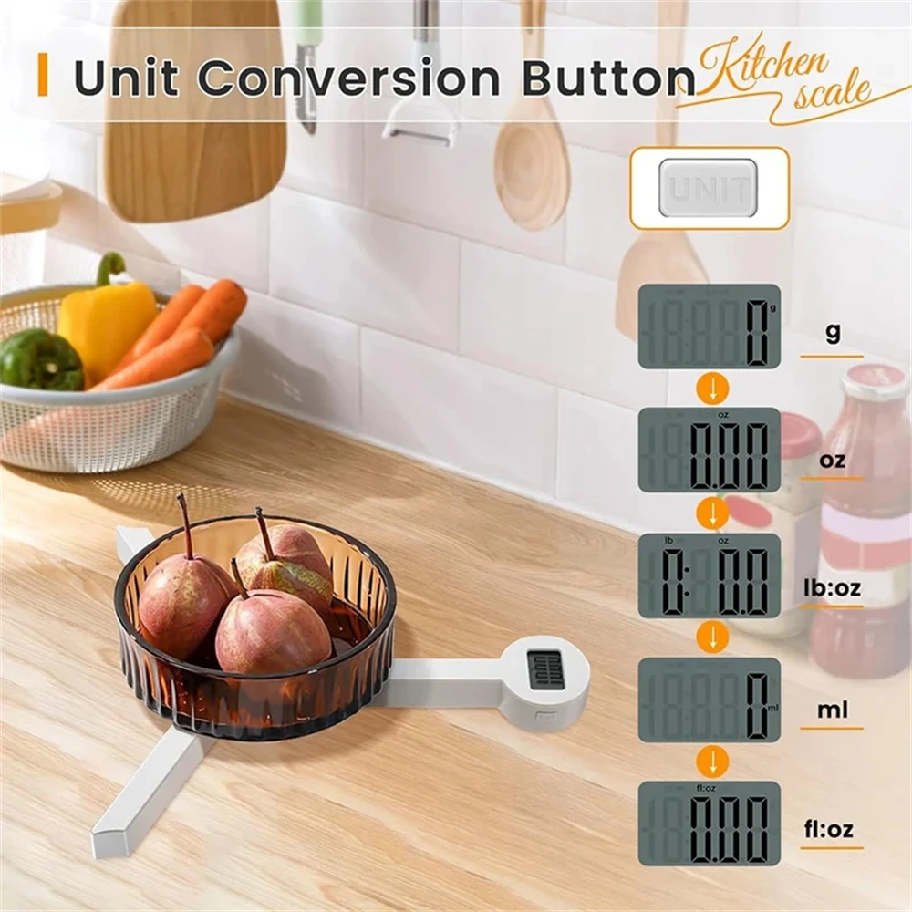 High Precision Mini Digital Folding Kitchen Scale, 5kg Capacity