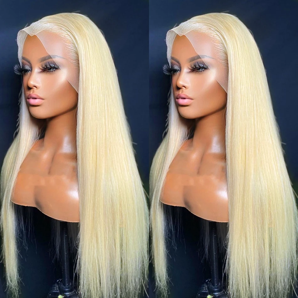 

613 Blonde 13x6 HD Transparent Lace Frontal Human Hair Wigs Brazilian Bone Straight 13x4 Lace Front Human Hair Wigs For Women