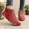 Fashio Women High Top Boots Breathable Handmade Leather Soft Flat Shoes Luxurious Brand Casual Durable Rubber Walking Loafers