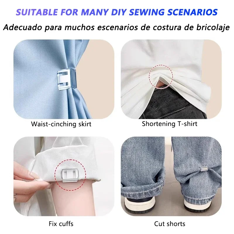 Clear Non-Slip Hemming Clips for Instant Trouser Shortening and Decoration