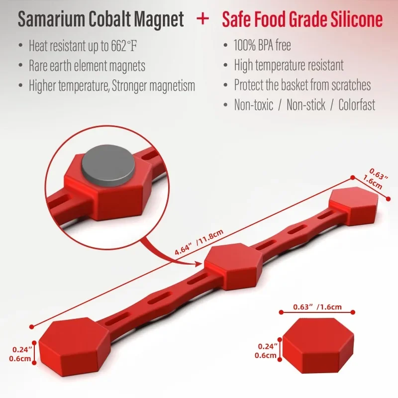 Hot 1Pc Reusable Air Fryer Magnetic Silicone Buckle Non-Scratch Design Fixation Device Oven Liner Removable High Temperature LIJ