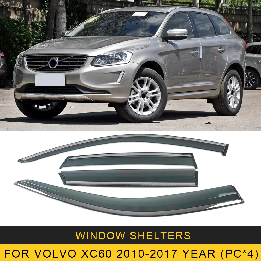 Für VOLVO XC60 2010-2019 Auto Fenster Sonne Regen Schatten Visiere Schild  Markisen Shelter Protector Abdeckung Trim Rahmen Aufkleber - AliExpress