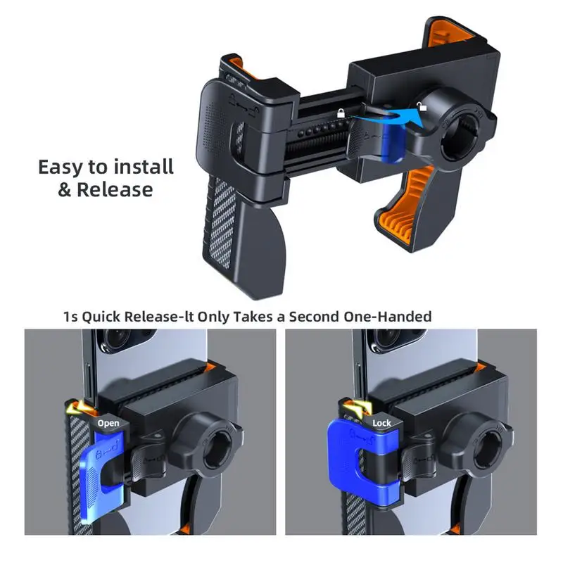 Cell Phone Holder For Motorcycle 360-Degree Rotating Phone Holder For Motorcycle Shockproof Support User Friendly