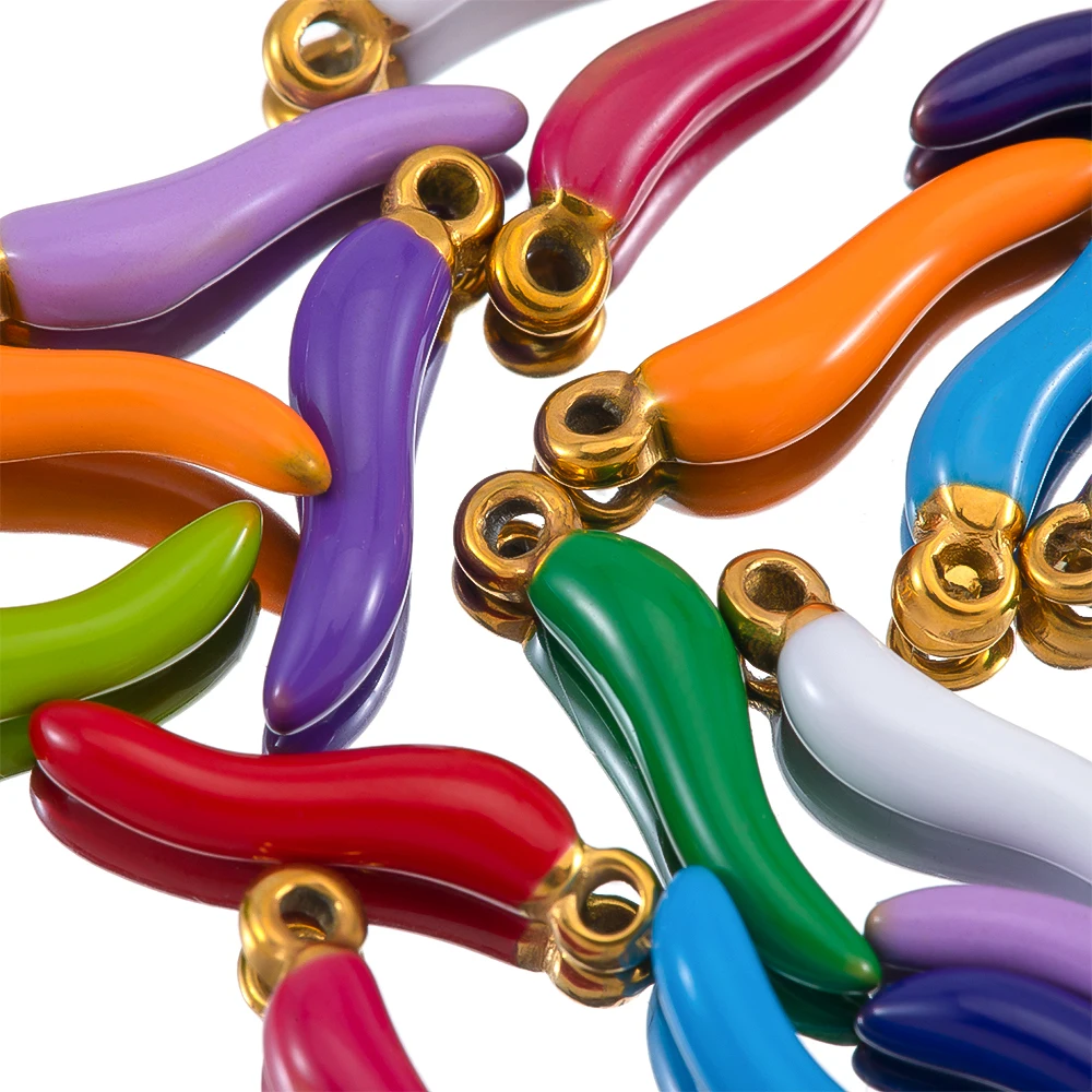 2 Stück 5 Stück Edelstahl Pfeffer Charms mit Naturstein Chili Ohrringe Anhänger für Halsketten DIY Schmuckherstellung Zubehör Bulk – Detail 12