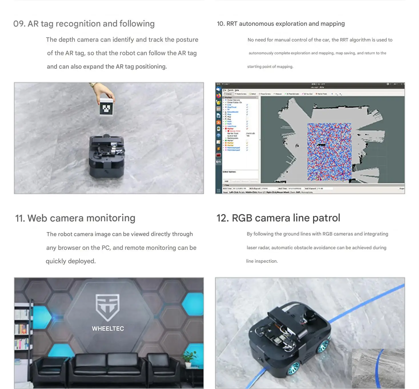 WHEELTEC V550 ROS2 educational robot, it comes with an artistic industrial desig