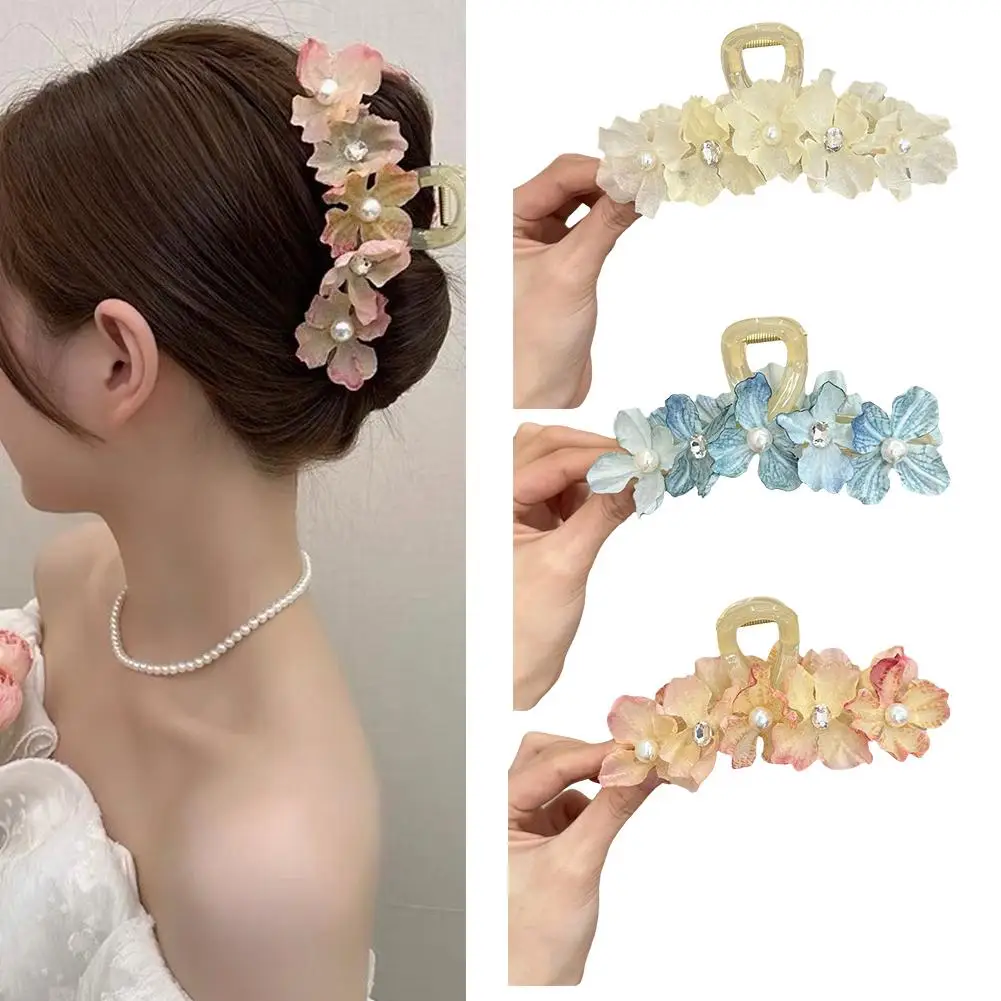 

Garden Style Fresh And Sweet All Flowers Grab Clip Accessorie Level High Atmosphere Head Shark Appearance Hair Hairpin Back N5S1