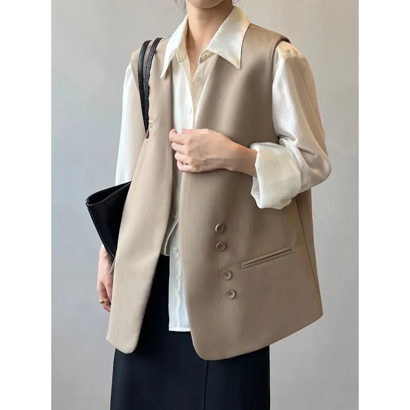 

Design Suit Vest Female 2024 Spring Autumn New Korean Version Loose Casual Waistcoat Temperament Sleeveless N181