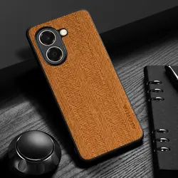Durable Minimalist Herringbone Design Phone Case for Honor X7e (Orange)