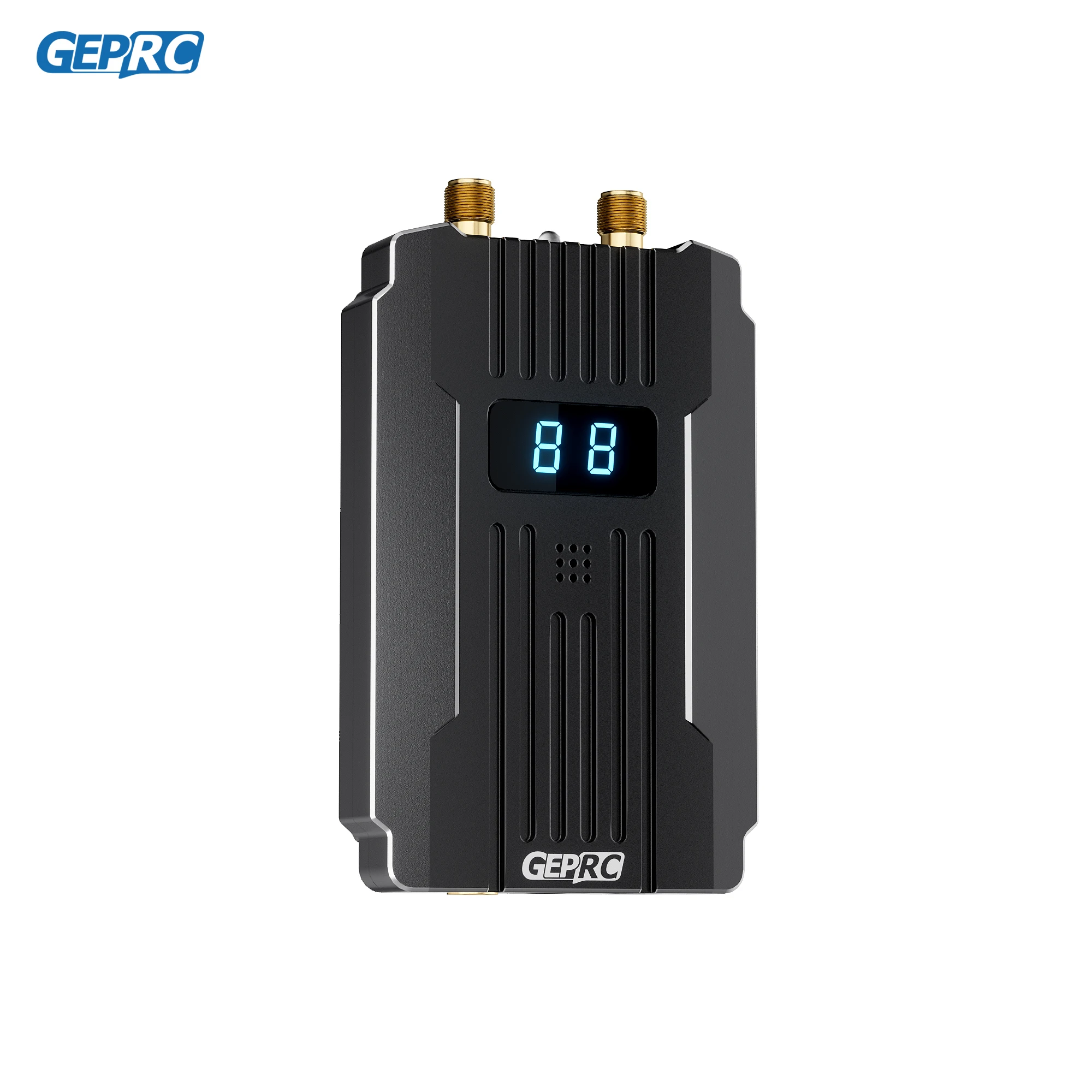 Détail du boîtier du récepteur GEPRC MATEN 3.3G VRX 40CH, avec boutons et indicateur d'alarme