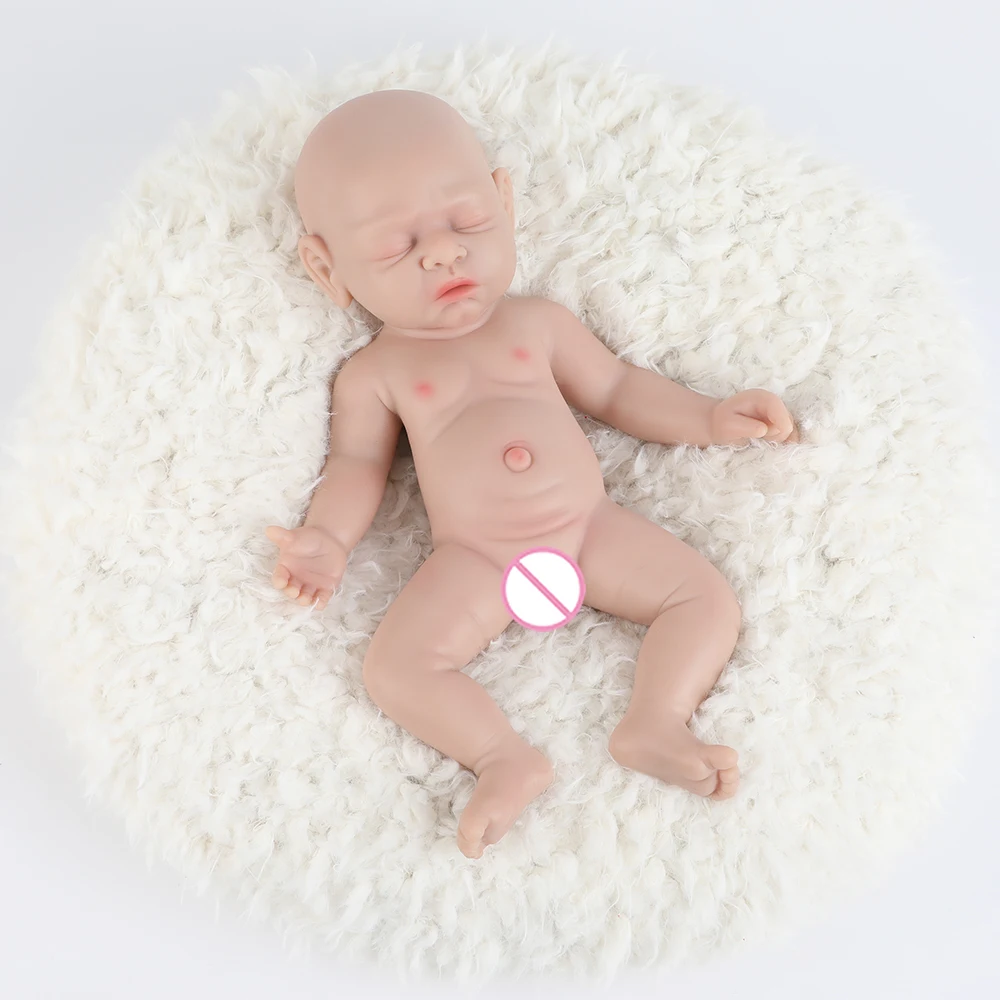 IVITA 12" Full Body Silicone Reborn Baby Doll Realistic Silicone Girl Preemie Lifelike Doll for Anti-Stress Children Toys Dolls 5