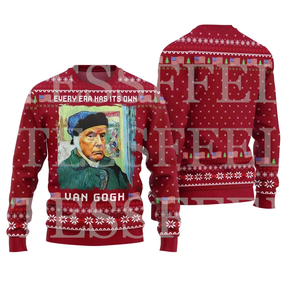 Suéter feo de punto de algodón para Halloween, perro, gato, oso, Navidad, suéter vintage de invierno, jersey retro de manga larga con impresión 3D, estilo informal, estilo Harajuku