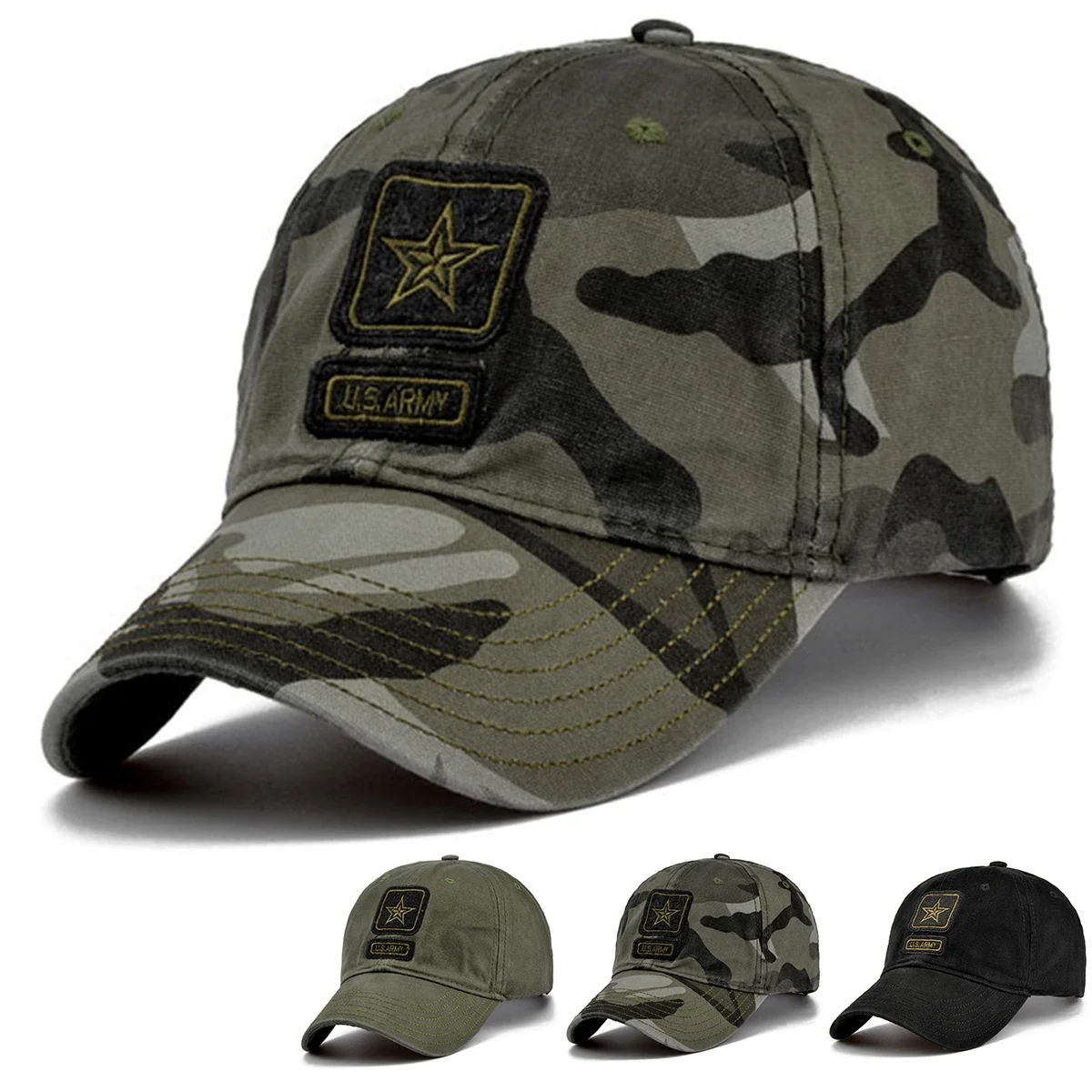 Unisex Pentagramm US ARMY Stickerei Baseball Caps Frühling und Herbst Outdoor Einstellbare Casual Hüte Sonnenschutz Hut Sport Cap