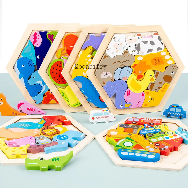 

Baby Toy Wooden Jigsaw Puzzle Creative 3D Puzzle for Children's Intelligence Development Ealy Educational Toy for Children