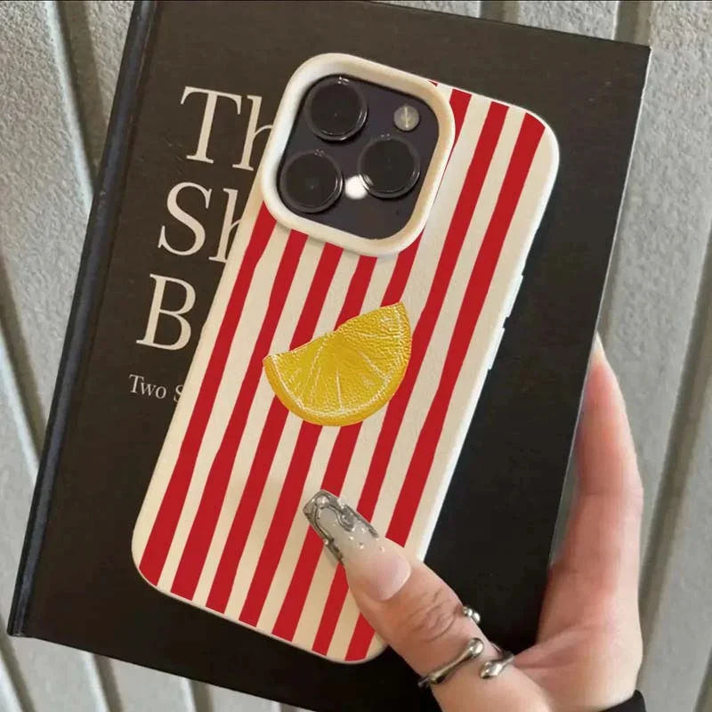 Enhanced Retro Striped Leather Texture Phone Case Cover