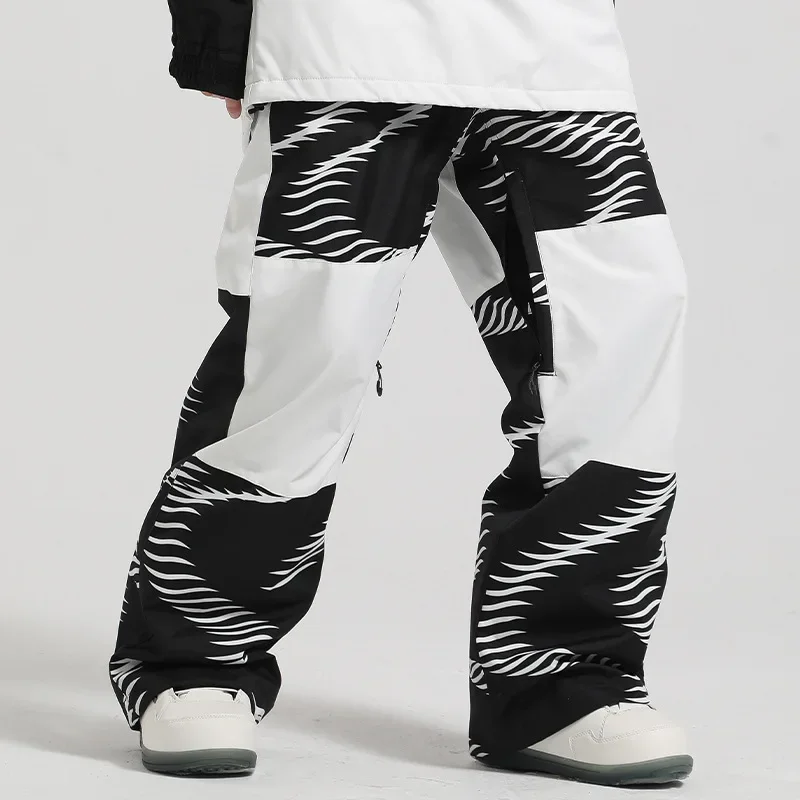 

2024 Winter Ski Pants Thickened Windproof Alpine Sports Pants Outdoor Warm Women Overalls Man Snowboard Loose Trousers Clothes