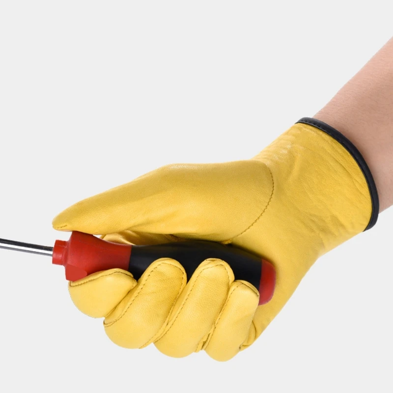 Gardening Gloves for Men & Women for Tough Thorn-Resistant Leather Gardening Gloves Protective Work Gloves Birthday Gift 5
