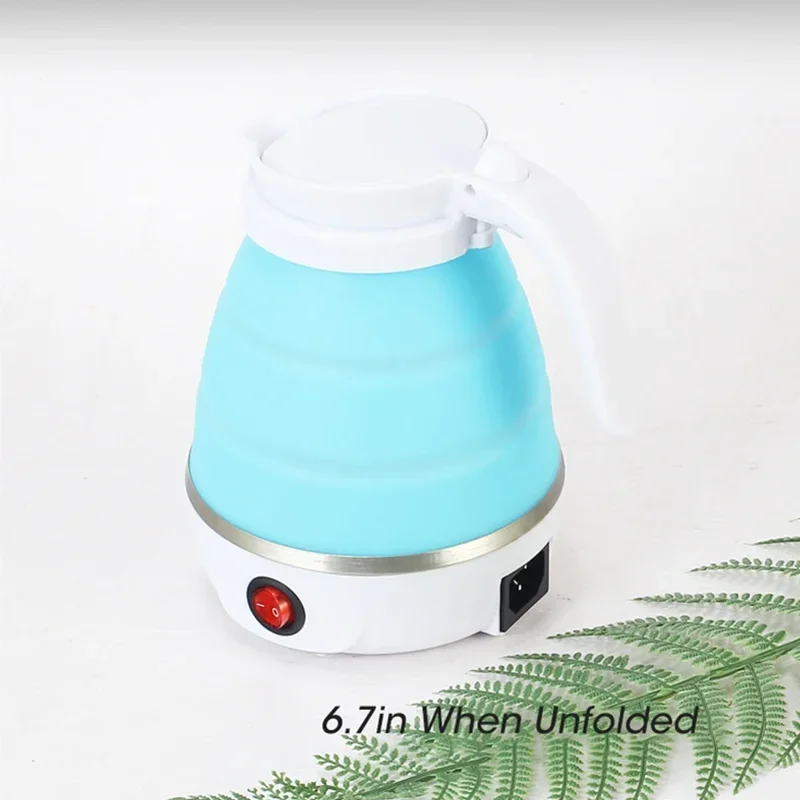 220V 0.6L Mini Folding Kettle Portable Water Heater 600W Silicone Compression Electric Kettle Home Easy To Travel mini folding kettle,electric kettle,folding kettle