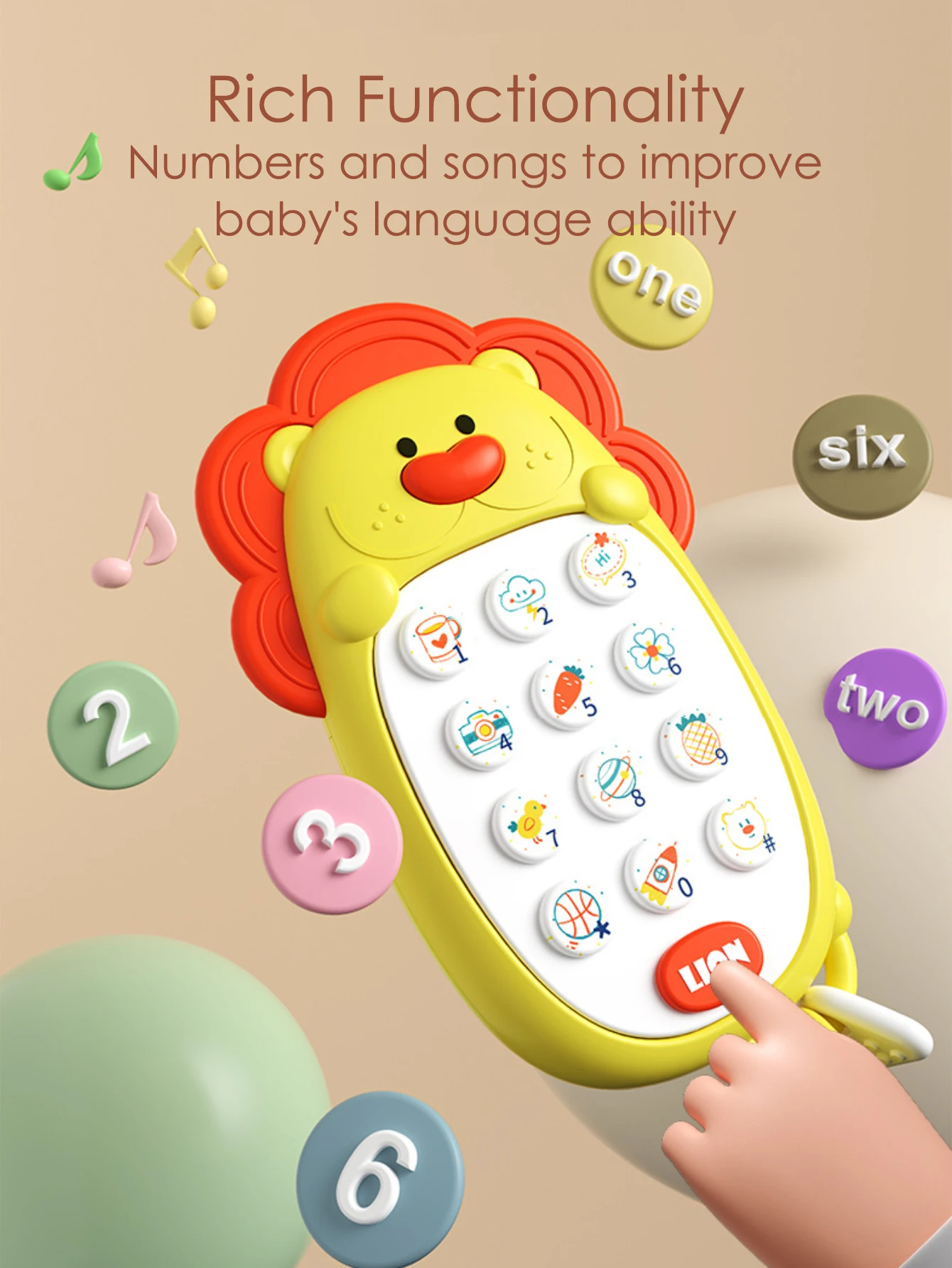 Children's Mobile Phone Toy Can Chew on Babies Early Education Toy Baby Model Music Travel Comfortable cell phone toy learning toys