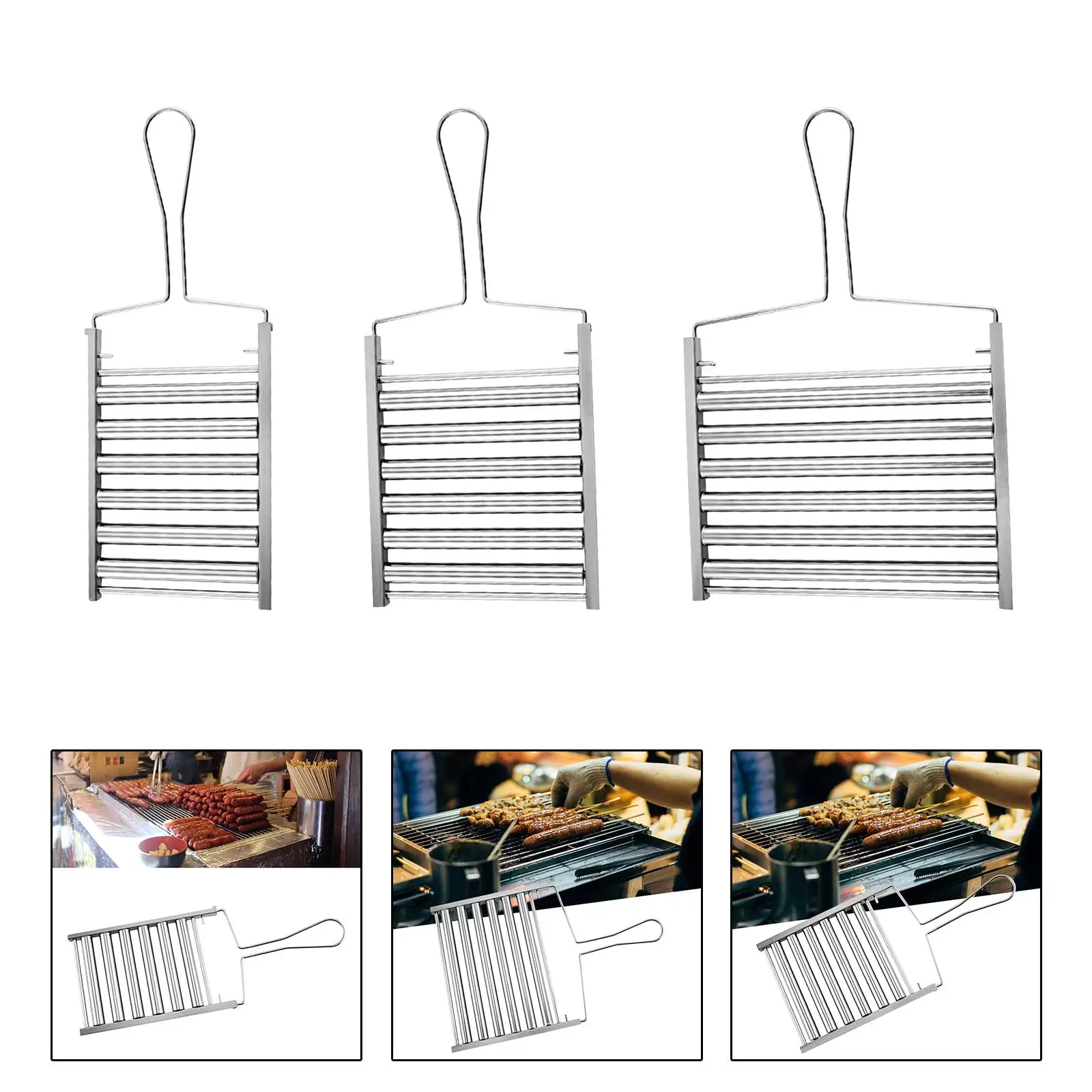 Estante con rodillo para perritos calientes con mango plegable, soporte para vaporizador para perritos calientes, barbacoa, parrilla para perritos calientes para acampar, hogueras y salchichas Hot Dog Roller Rack with Foldable Handle Hot Dog Steamer Holder BBQ Hot Dog Griller for Camping Hot Dogs Bonfires Sausages