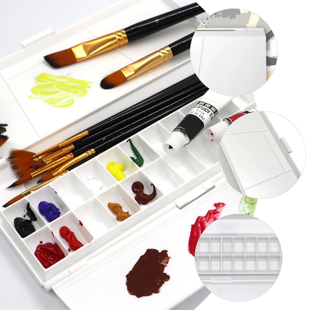 Clamshell Design Paint Palette Watercolor Pigment Box Compartments Color Box Paint Boxes Empty Watercolor Holder