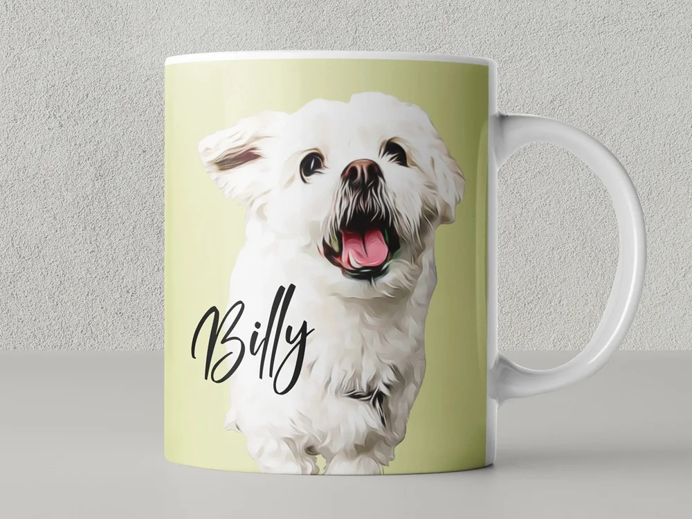 Benutzerdefinierte Haustier Foto Keramik Tasse personalisierte Trinkgeschirr Haustier Portrait Name Text Memorial Kaffeetasse Geschenk für Haustierliebhaber – Detail 12