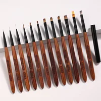 12Style Nail Art Brushes Set Nail Liner Brush Nail Painting Pen Acrylic UV Gel Brushes Crystal Ombre Manicure Tool Nail Brush 2