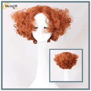 Disponibile Anime Mad Hatter Capelli sintetici Capelli corti arancioni rossi ricci Tarrant Hightopp Capelli resistenti al calore Parrucche per feste di Halloween