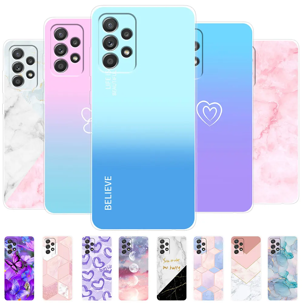 Per Samsung A52 Custodia A52 5G Blu Viola Custodia Trasparente Per A52S 5G Custodia In Silicone Per Samsung Galaxy A52 4G Paraurti Trasparente