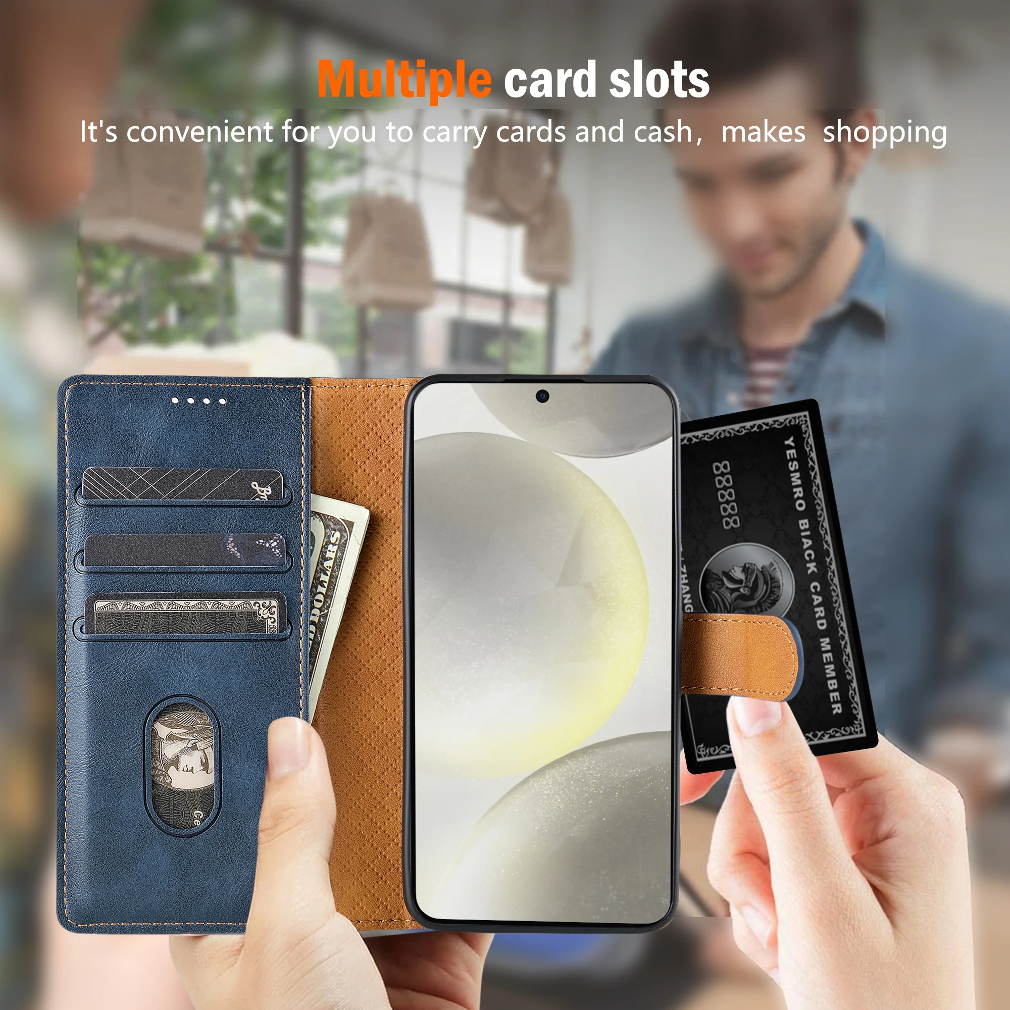 Luxurious Leather Wallet Flip Phone Case Cover