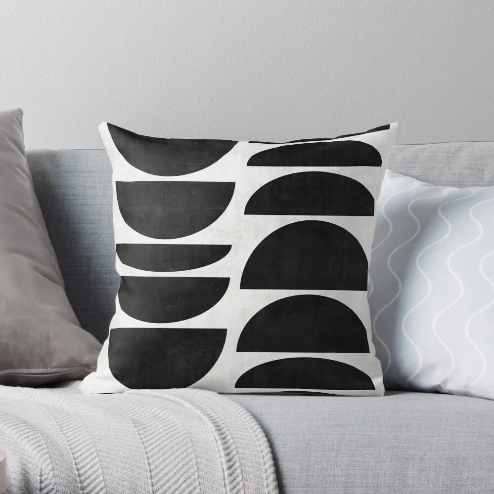 

Mid-Century Modern Pattern No.9 - Black and White Concrete Throw Pillow couch cushions Sofa cushion