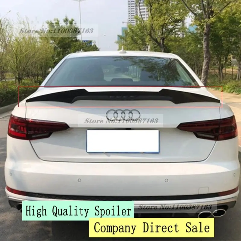 

M4 Style Spoiler For Audi A4 B9 2016 2017 2018 2019 2020 High Quality Carbon Fiber Rear Trunk Wing Spoiler