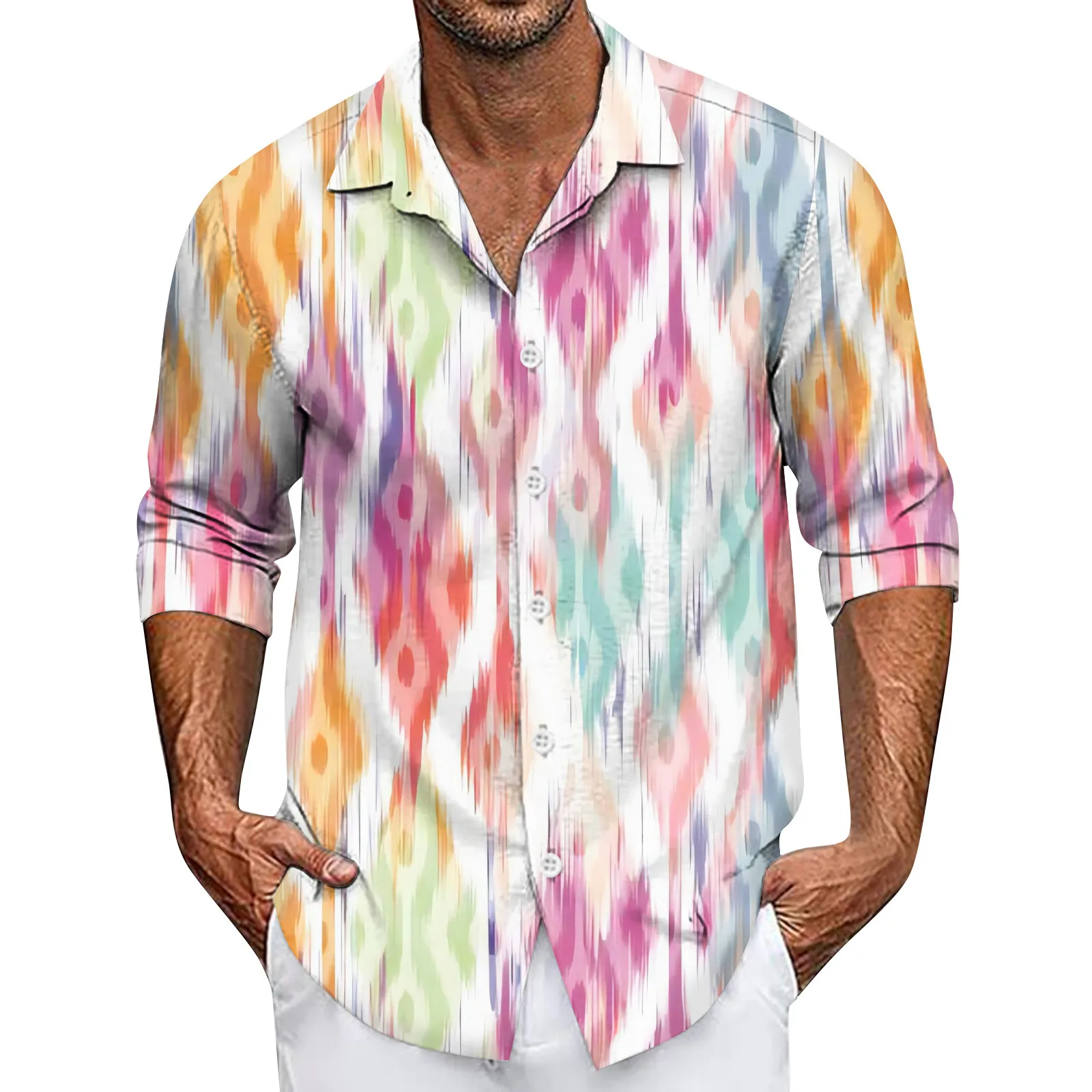 

Men'S Social Shirt Elegant Handsome Shirts For Men Freeshiping Turndown Collar Long Sleeves Printed Men Blouse Slimfit Camisas