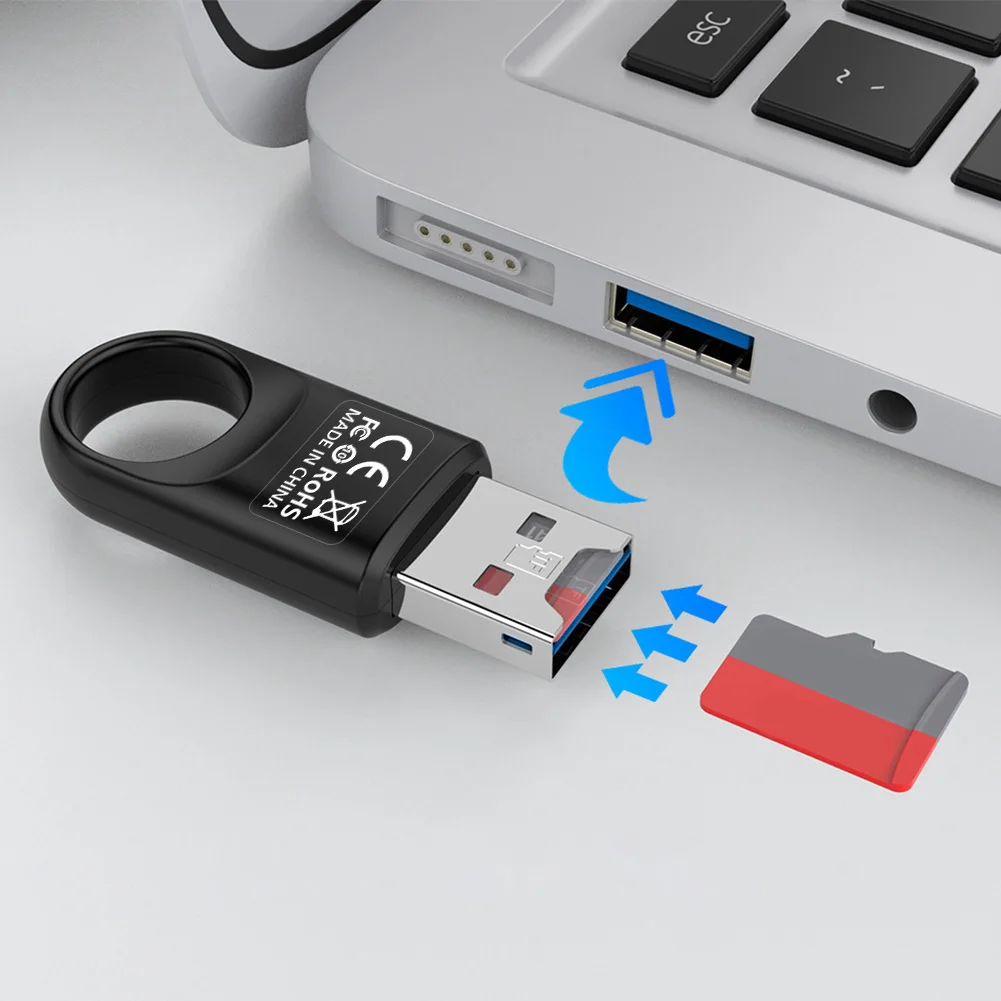 TF 마이크로SD 카드용 범용 USB 3.0 메모리 카드 리더기 외부 어댑터 컴팩트하고 고속 데이터 전송