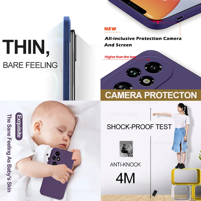 Enhanced Liquid Silicone Shockproof Phone Case - Soft Protective Cover